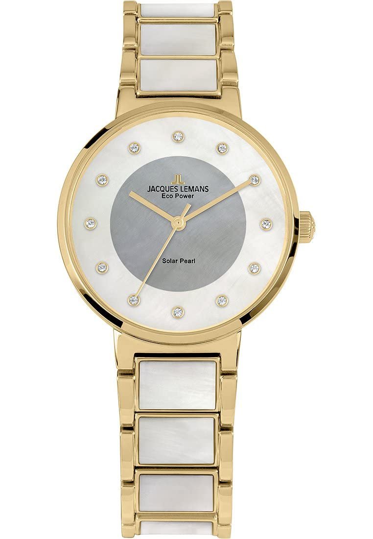 Годинник жіночий JACQUES LEMANS Аналоговий Solar One Size Золотий, Браслет, фото №1