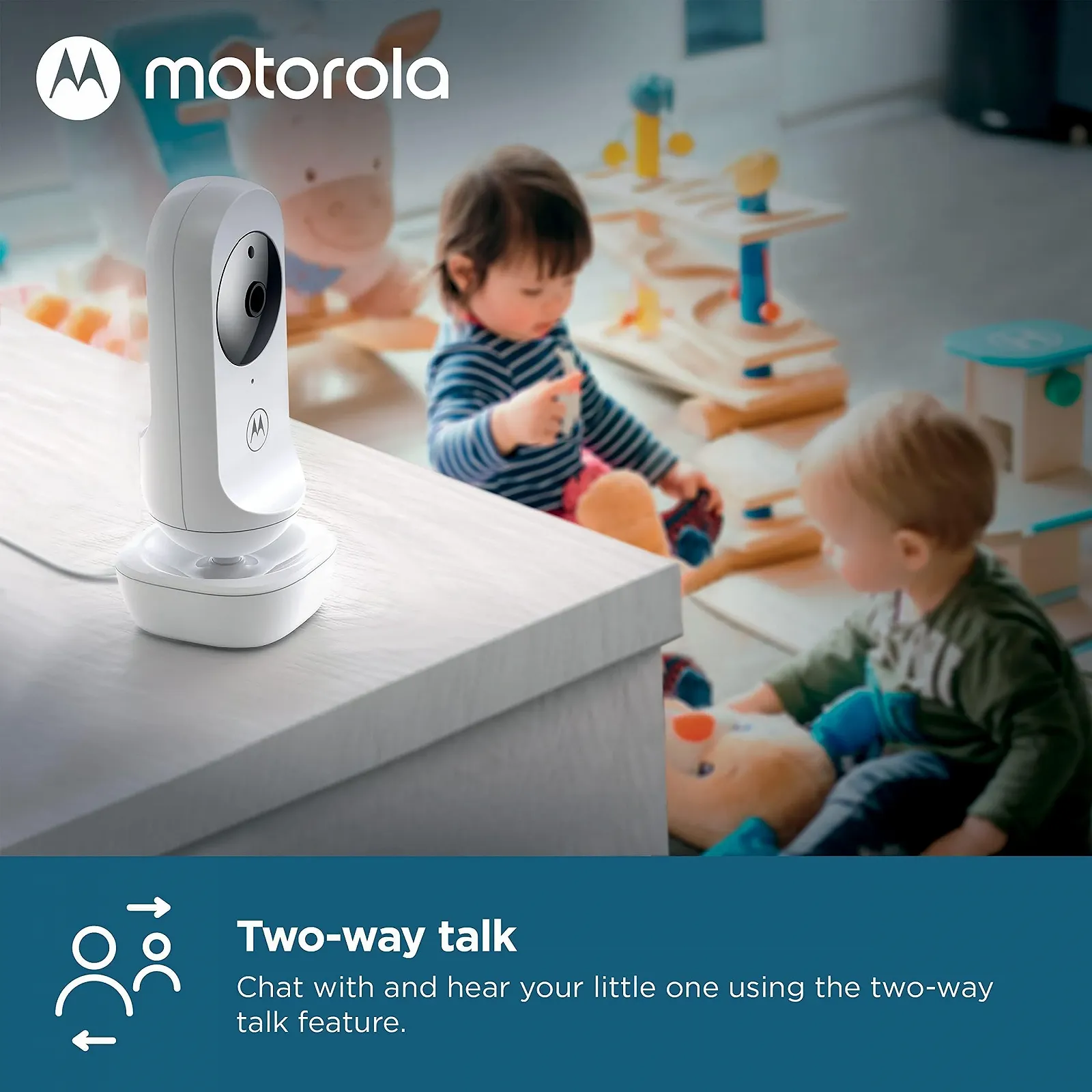 Відеоняня Motorola Baby Ease 34 HD 4.3 дюйма з нічним баченням та зворотним зв'язком біла, фото №2