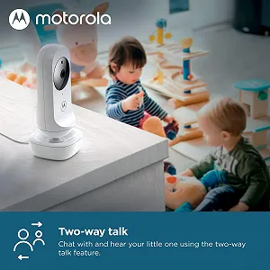 Відеоняня Motorola Baby Ease 34 HD 4.3 дюйма з нічним баченням та зворотним зв'язком біла synthetic.ua - Фото 1