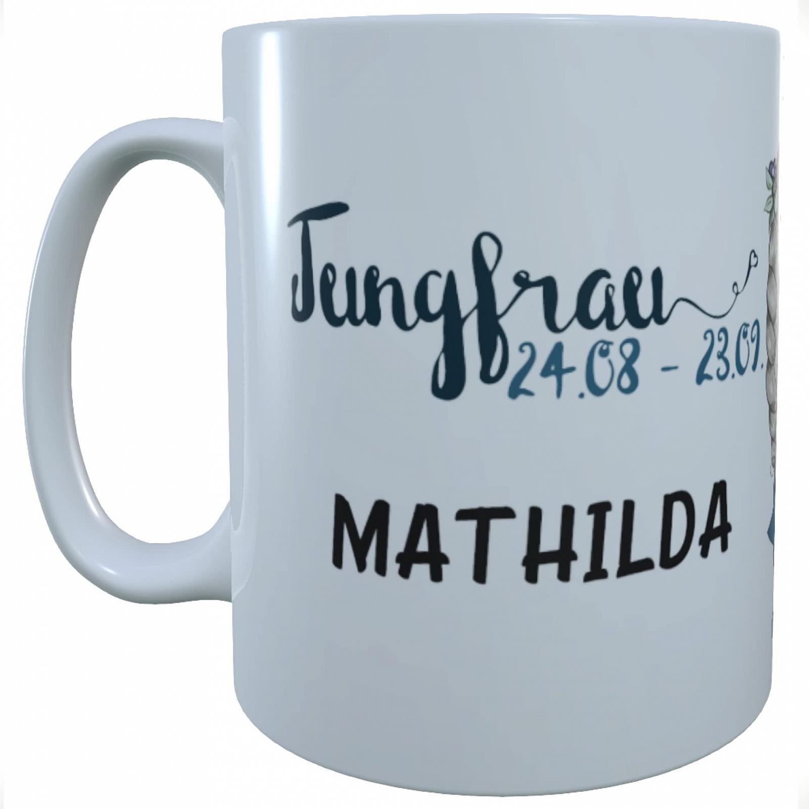 Персоналізована дитяча кружка Kilala з ім'ям, знак зодіаку Діва, фото №2