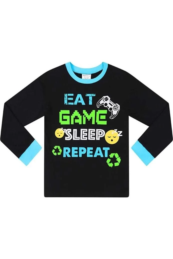 Піжама для хлопчиків Eat Game Sleep Controller Чорний, фото №2