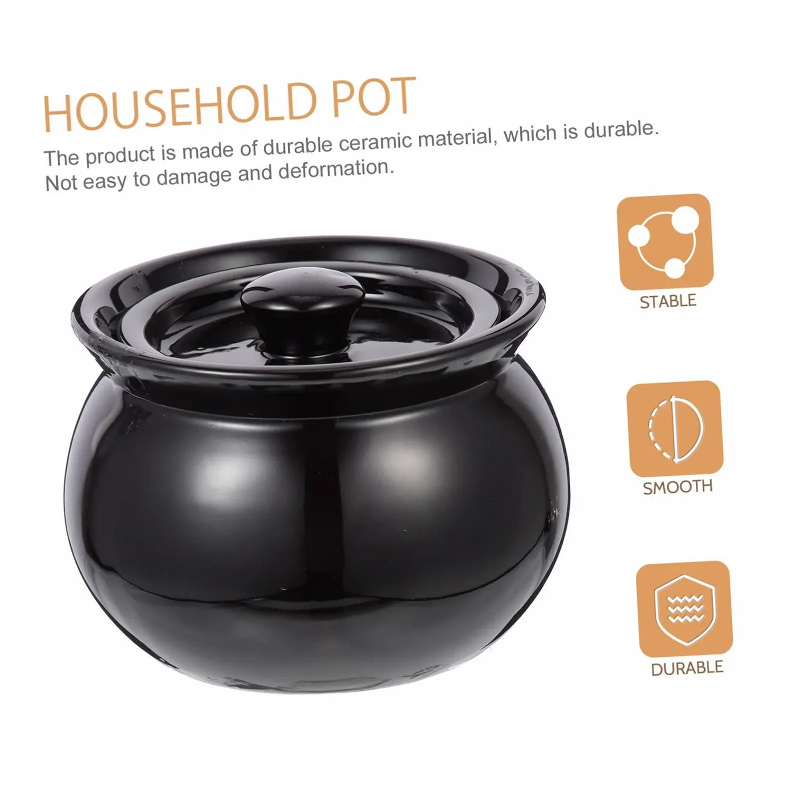 Кастрюля керамическая с крышкой антипригарная термостойкая для индукции, фото №2