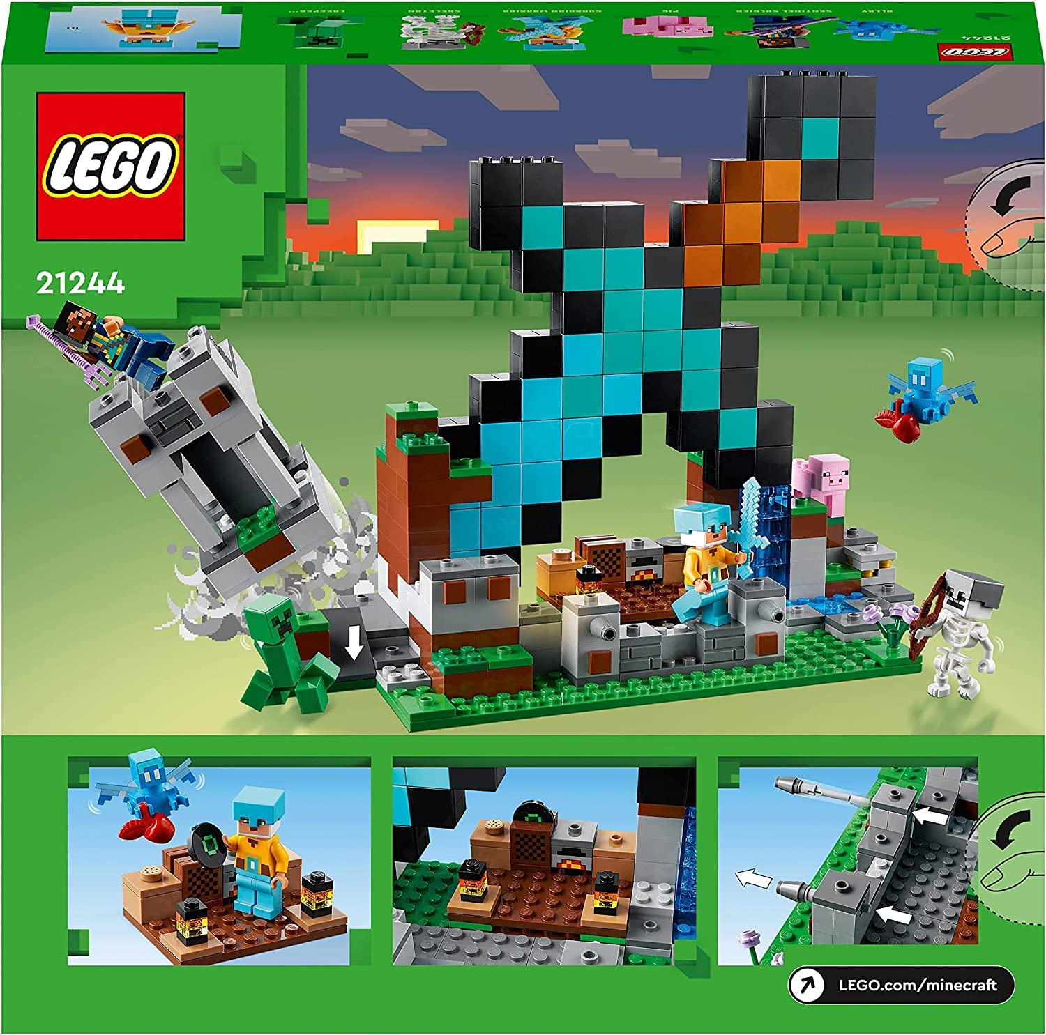 Конструктор Lego Minecraft The Sword Outpost 21244 + The Stalactite Cave 30647 для детей, фото №7