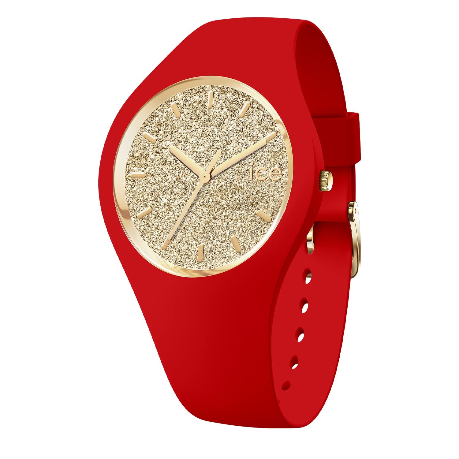 Годинник Ice-Watch ICE Glitter Red Passion Жіночий Червоний з Силіконовим Ремінцем, Червоний Ремінець, фото №1