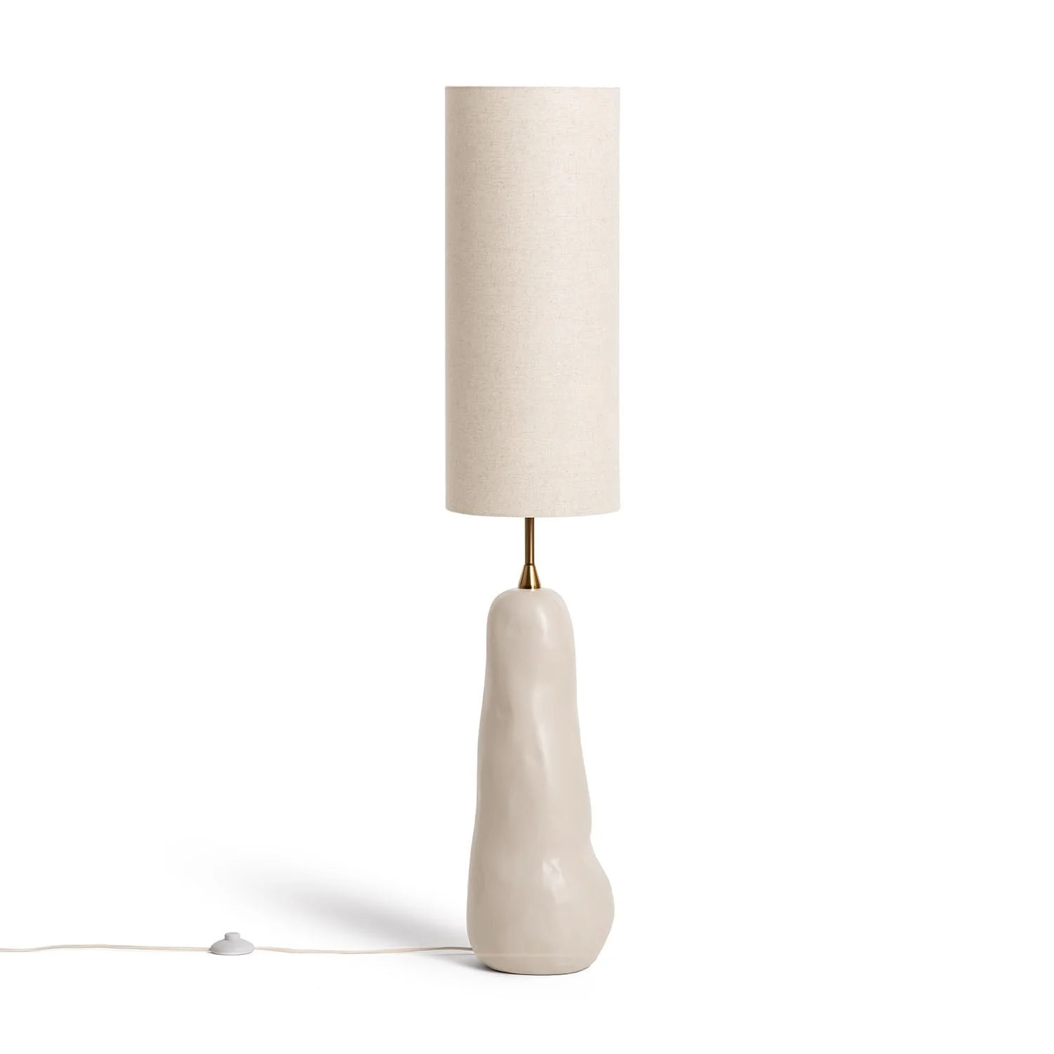 Настільна світлодіодна лампа LEDKIA LIGHTING Bryony кераміка та тканина сіро-коричневий, фото №1