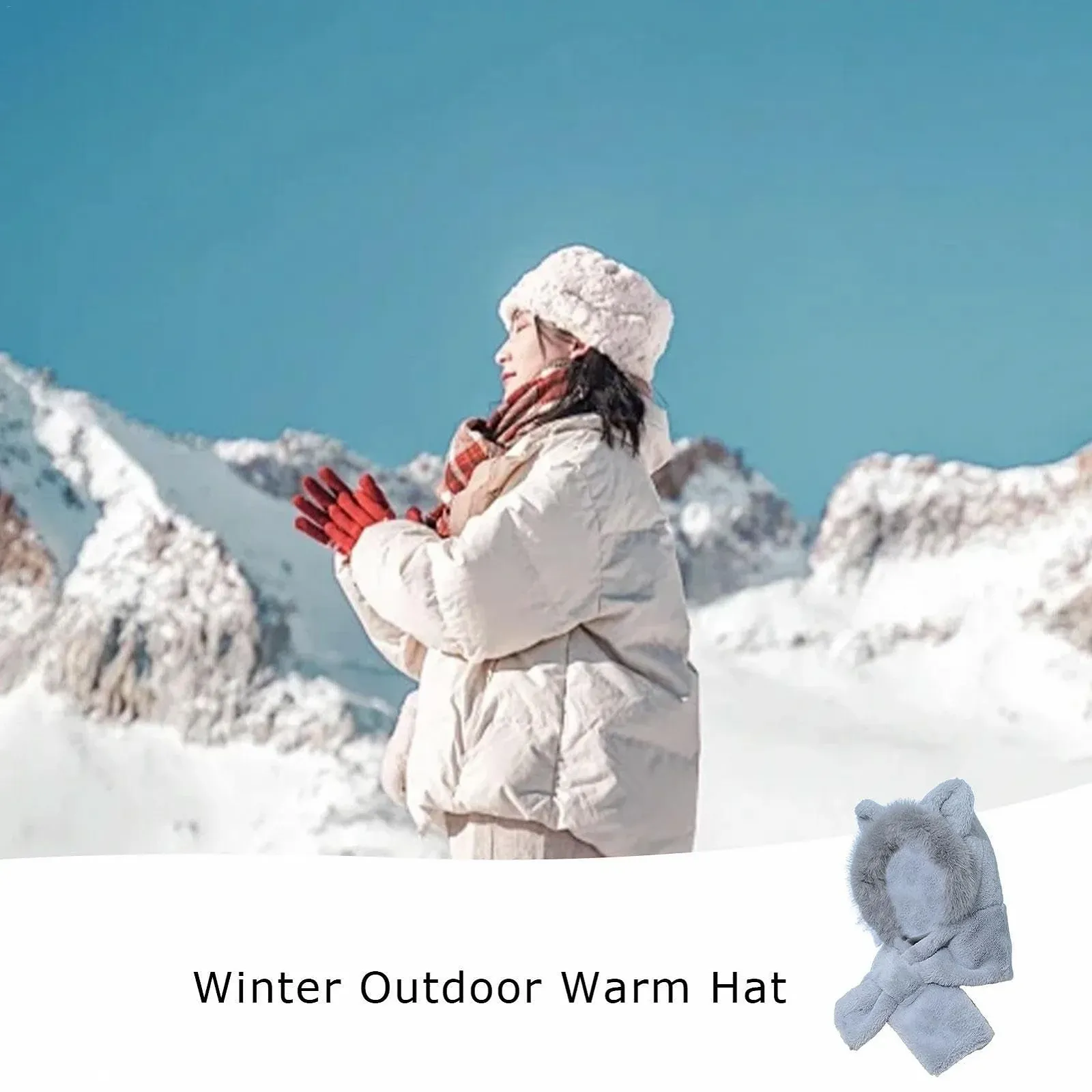 Шапка-шарф с капюшоном Зимняя, фото №5