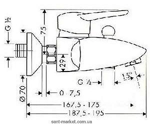 Смеситель однорычажный для ванны с коротким изливом Hansgrohe коллекция Metropol E хром 14410000 synthetic.ua - Фото 1