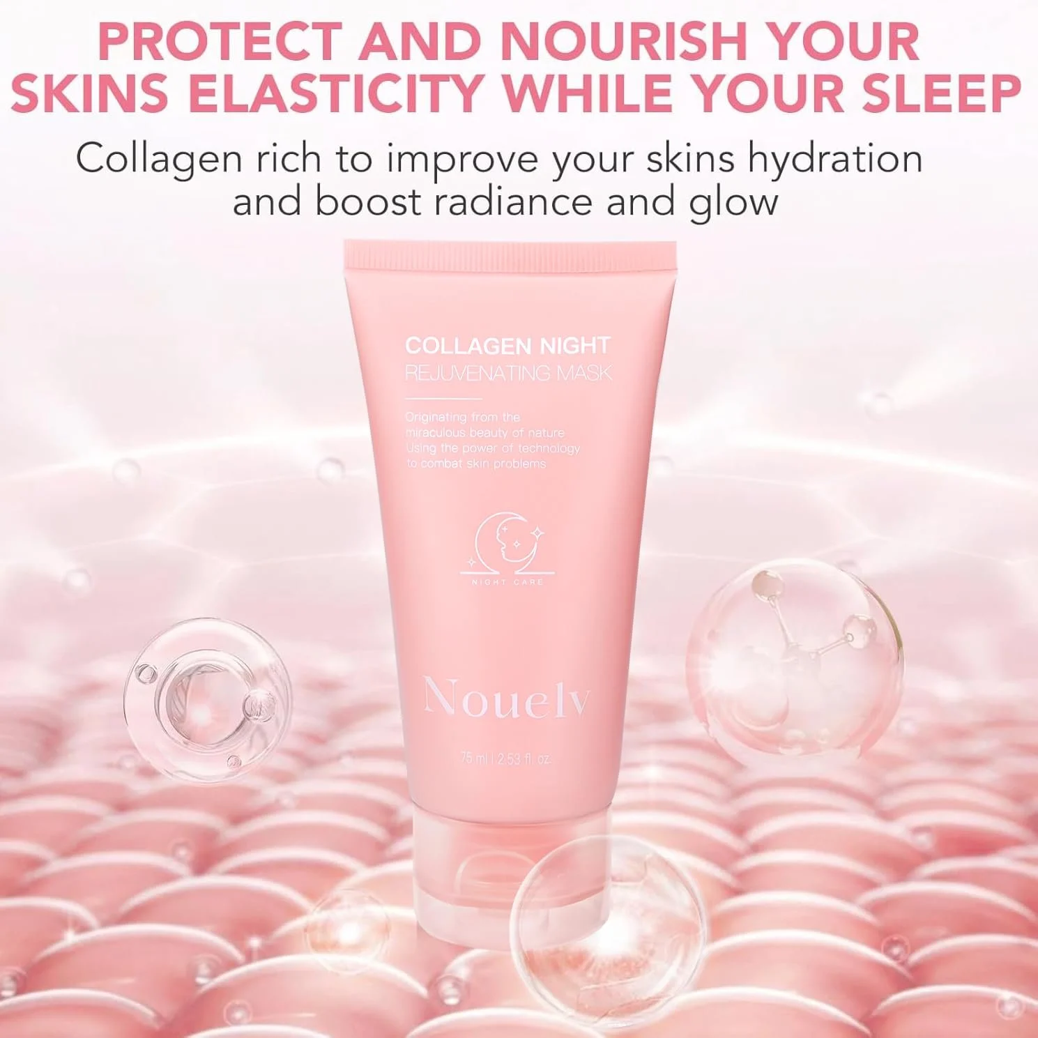 Маска Нічна Collagen Зволоження, Зменшення зморшок та Покращення еластичності шкіри, фото №4 Маска Нічна Collagen Зволоження, Зменшення зморшок та Покращення еластичності шкіри, фото №4