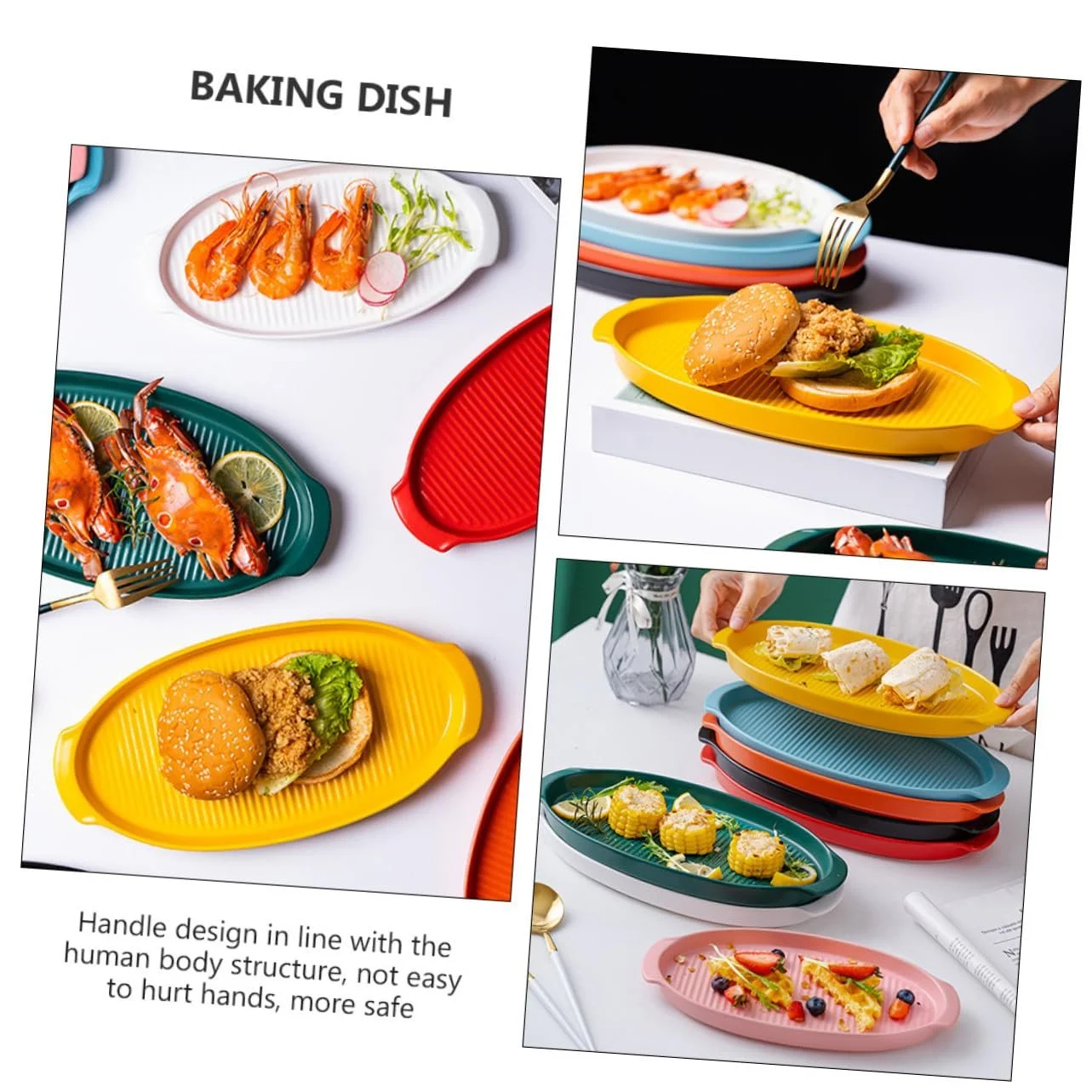 Форма для запікання керамічна овальна з ручками жовта маленька, фото №9