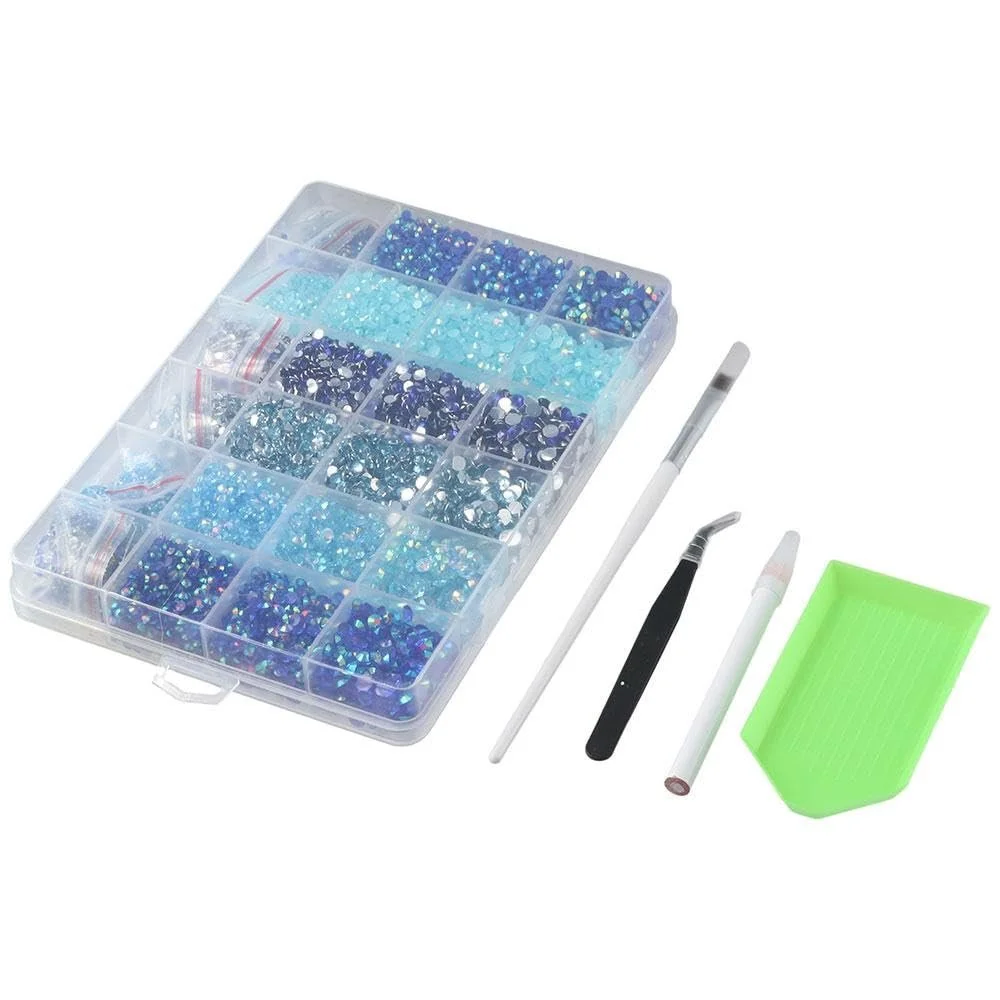 Стразы из искусственной смолы 2 mm, 3 mm, 4 mm, 5 mm, Синий, 30000 шт, фото №5