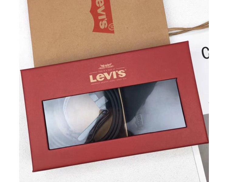 Чоловічий подарунковий набір шкірний кишені і пояс з натуральної шкіри чорний Левіс, фото №3