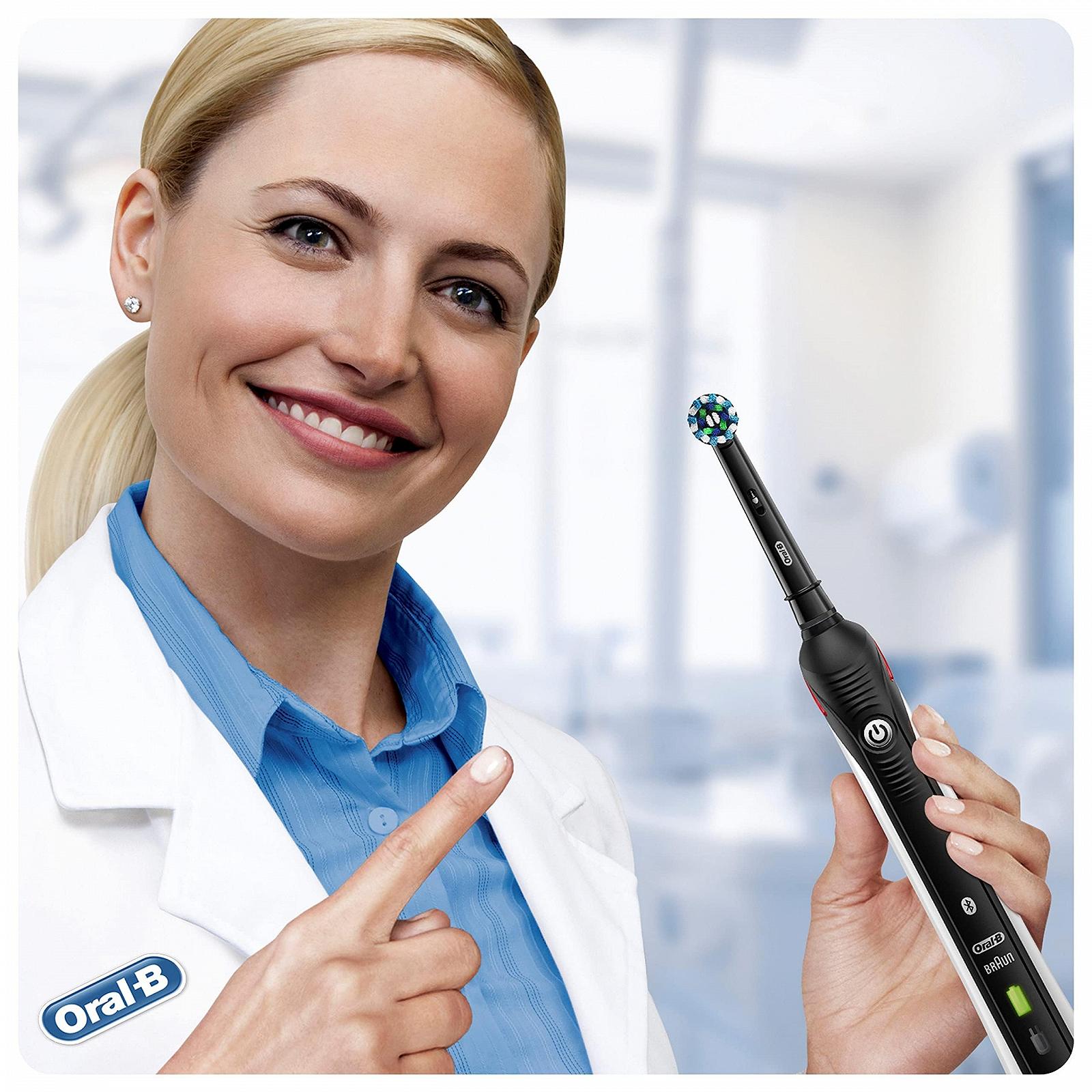 Электрическая зубная щетка Oral-B Smart 4 4500 Аккумуляторная Черный + Зубная паста Oral-B Gums & Nail Polish Classic Repair 1 Зубная щетка 1 Зубная паста, фото №5