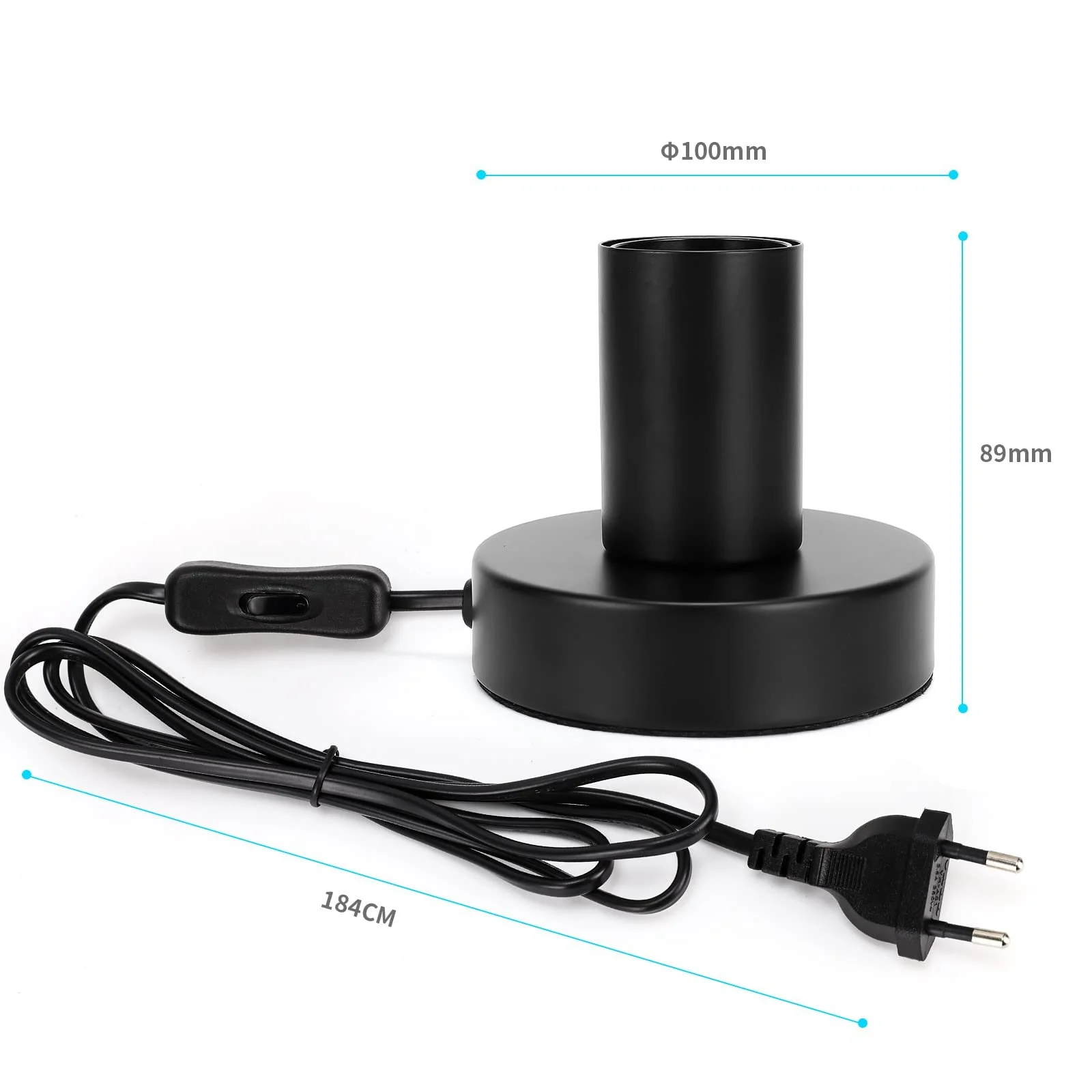 Настільна лампа набір з 2 шт. E27 макс. 40 Вт чорний, фото №3