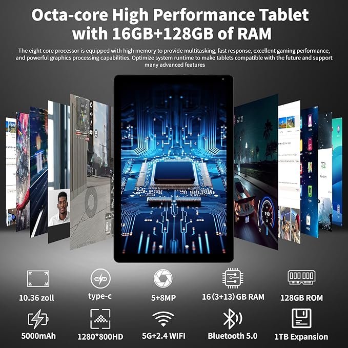 Планшет 10.4" Freeski C12 3+13/128GB 8 ядер Android 14 Чорний, фото №2