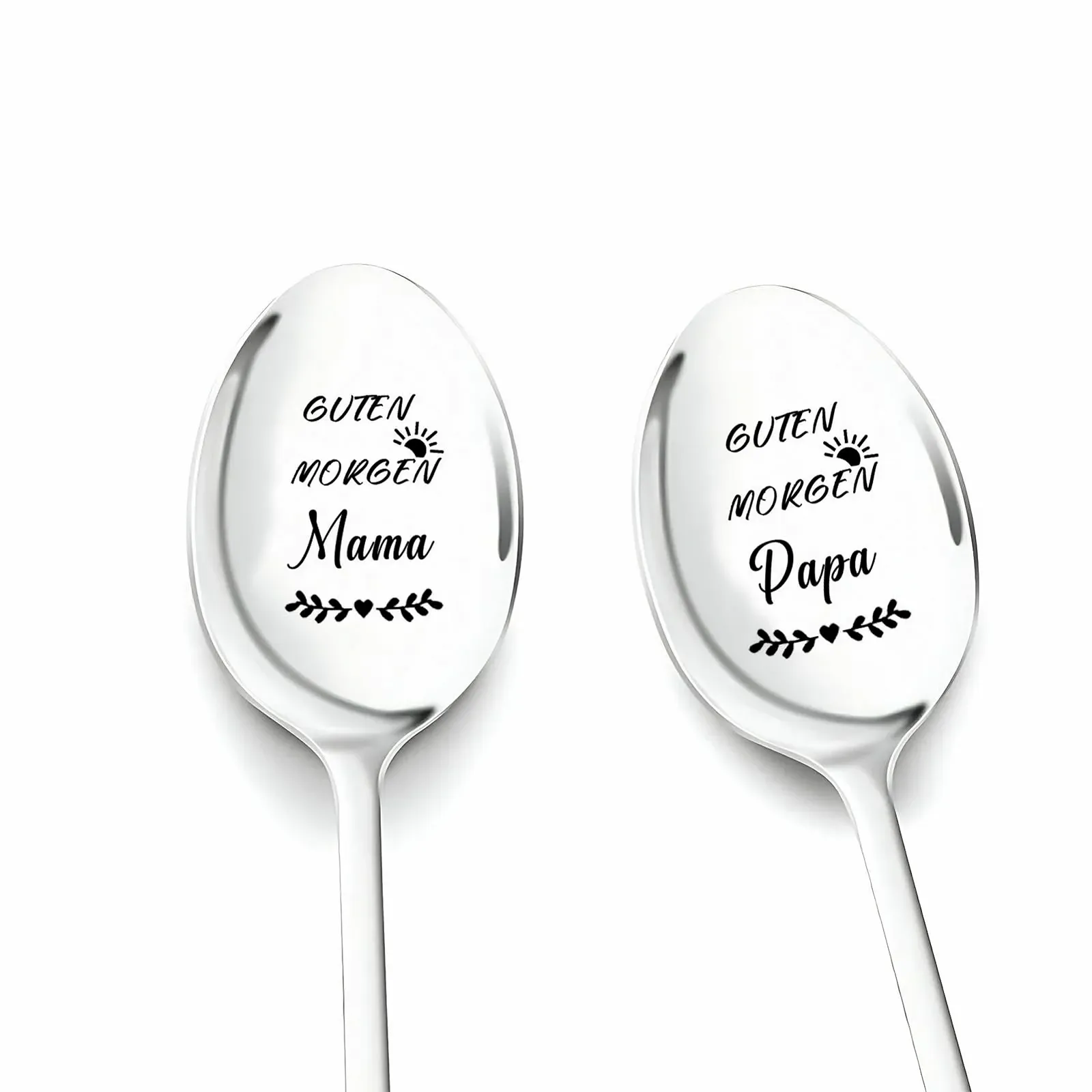 Ложка Кавова з гравіюванням Good Morning Mum and Dad, 2 шт., фото №1