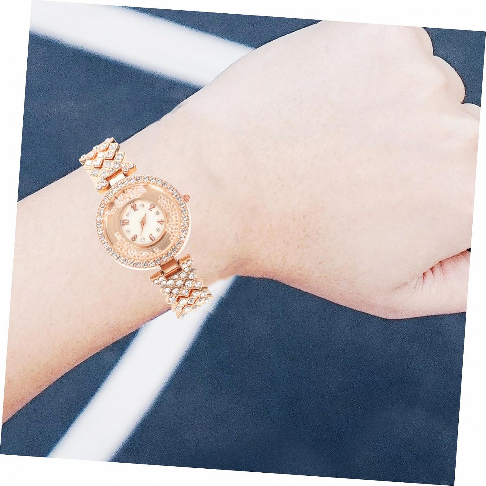 Годинник жіночий OATIPHO Зі стразами, сталевий браслет, декоративний, фото №5