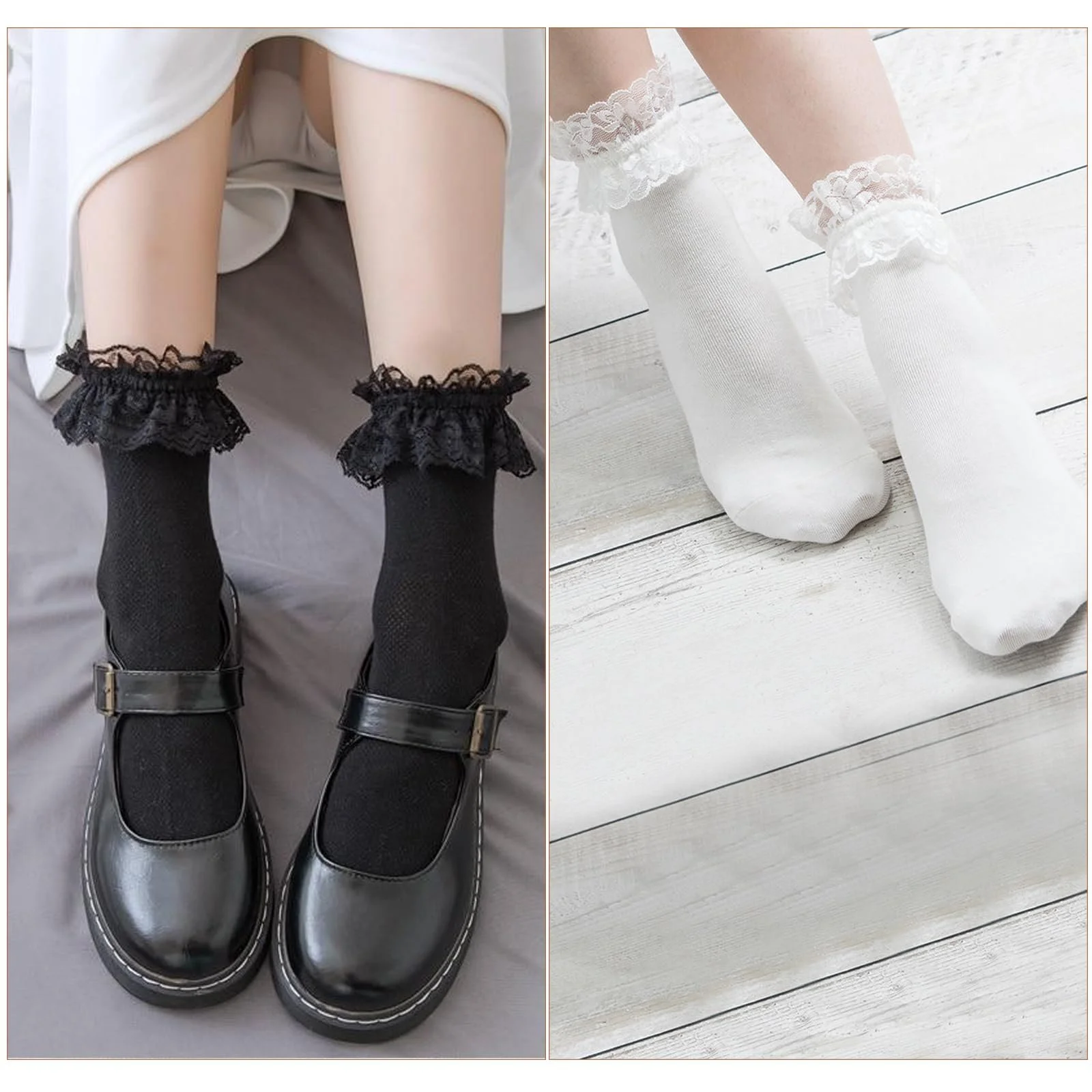 Шкарпетки PEAKTOP з рюшами 8 пар білі, чорні, фото №5