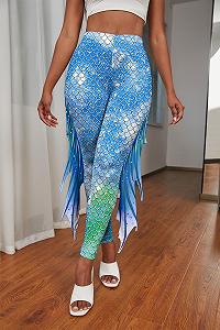 Леггинсы Kuukaas Mermaid, женские, с высокой посадкой, чешуя рыбы,Для карнавального костюма на Хэллоуин, тематической вечеринки synthetic.ua - Фото 1