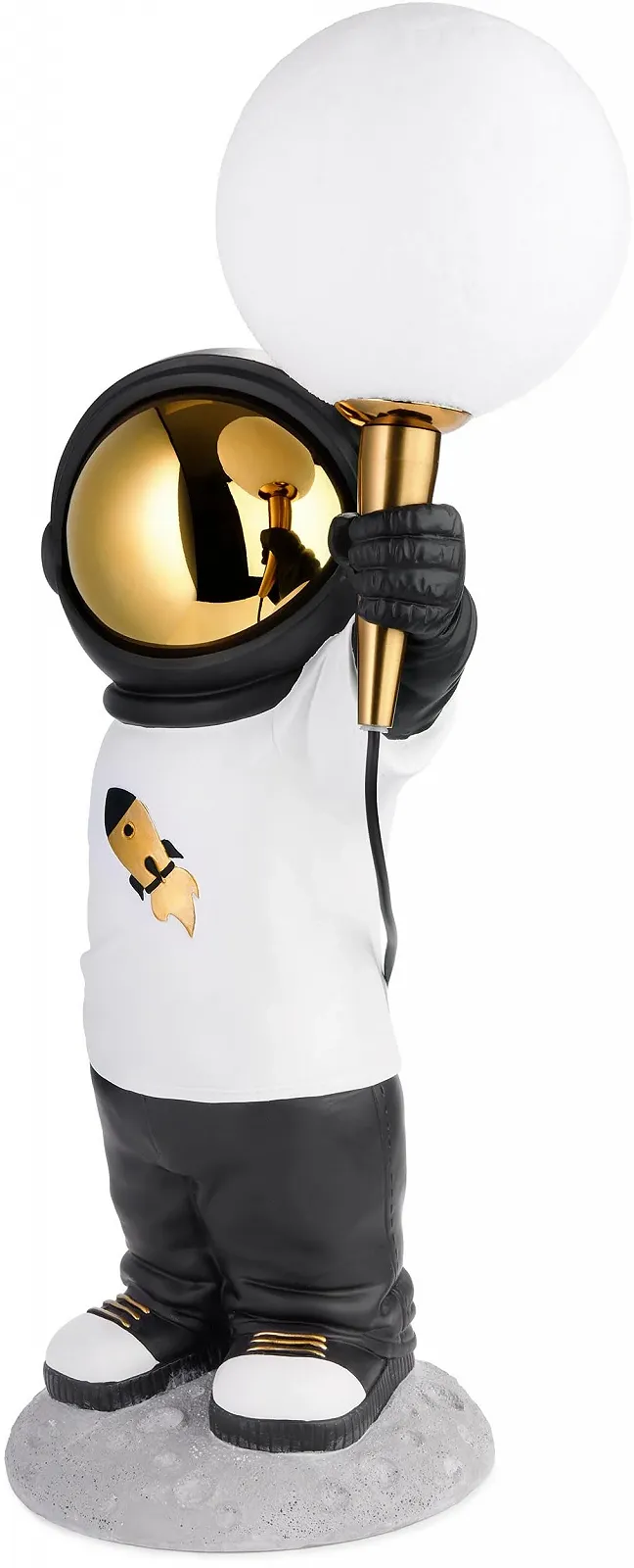 Настільна лампа BRUBAKER Астронавт USB-C Moon Lamp 46 см Gold White Black, фото №6