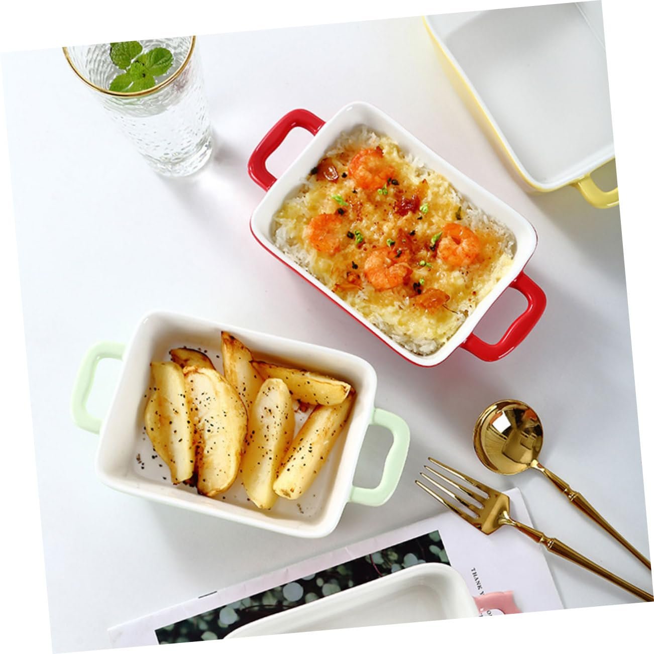 Форма для запекания BESTYASH керамическая прямоугольная для духовки и микроволновой печи, фото №6