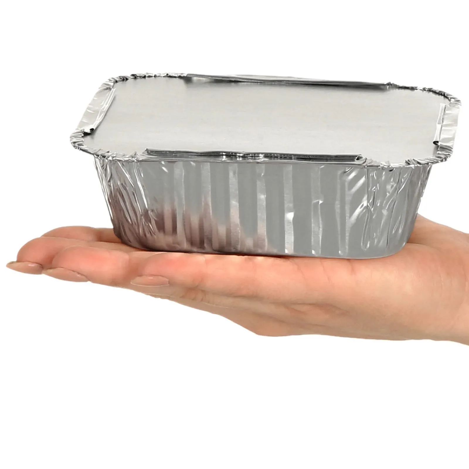 Формы для запекания алюминиевые com-four с крышками набор 24 шт. 350 мл Серебристый, фото №4