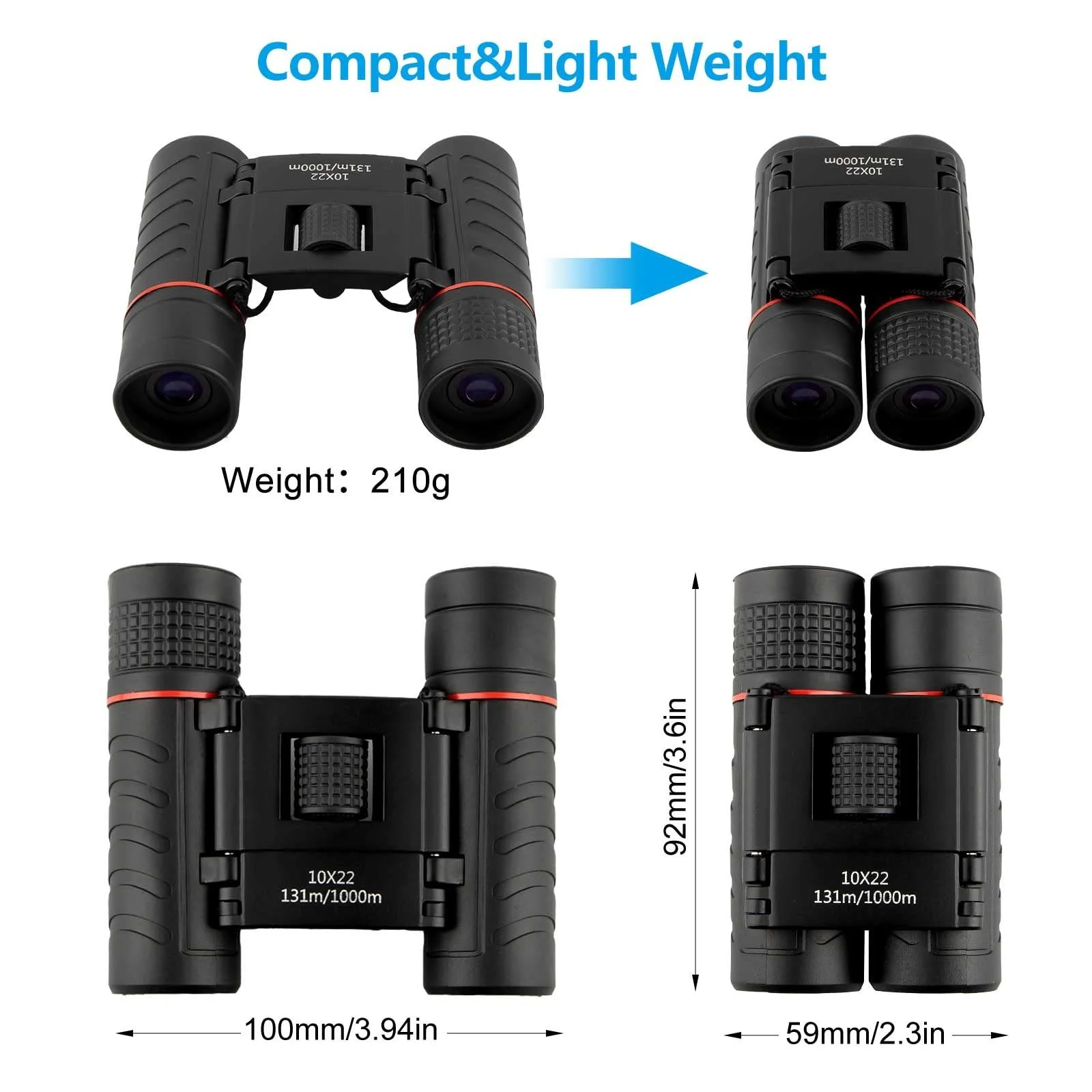 Бінокль BNGXR Compact Mini 10x22, фото №5