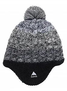 Шапка-ушанка Burton для малышей, флисовая подкладка, черная, One Size, серая - Фото 1