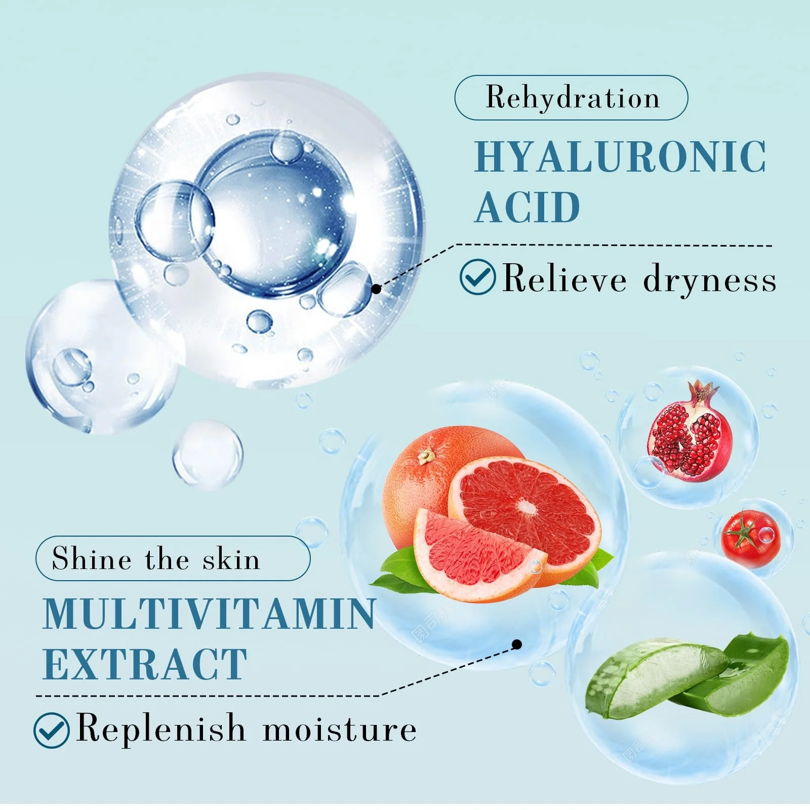 Маска для обличчя Зволоження, Набір масок для обличчя, 12 шт, фото №4