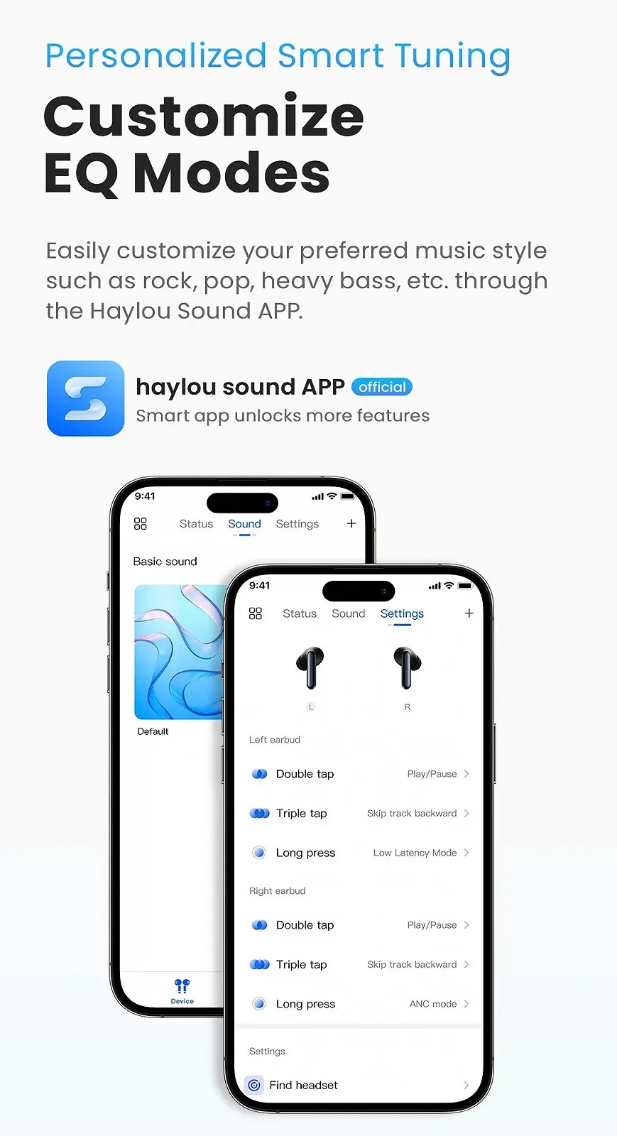 Беспроводные наушники HAYLOU Mori Pro Black Hi-Res LDAC Adaptive Hybrid ANC, фото №14