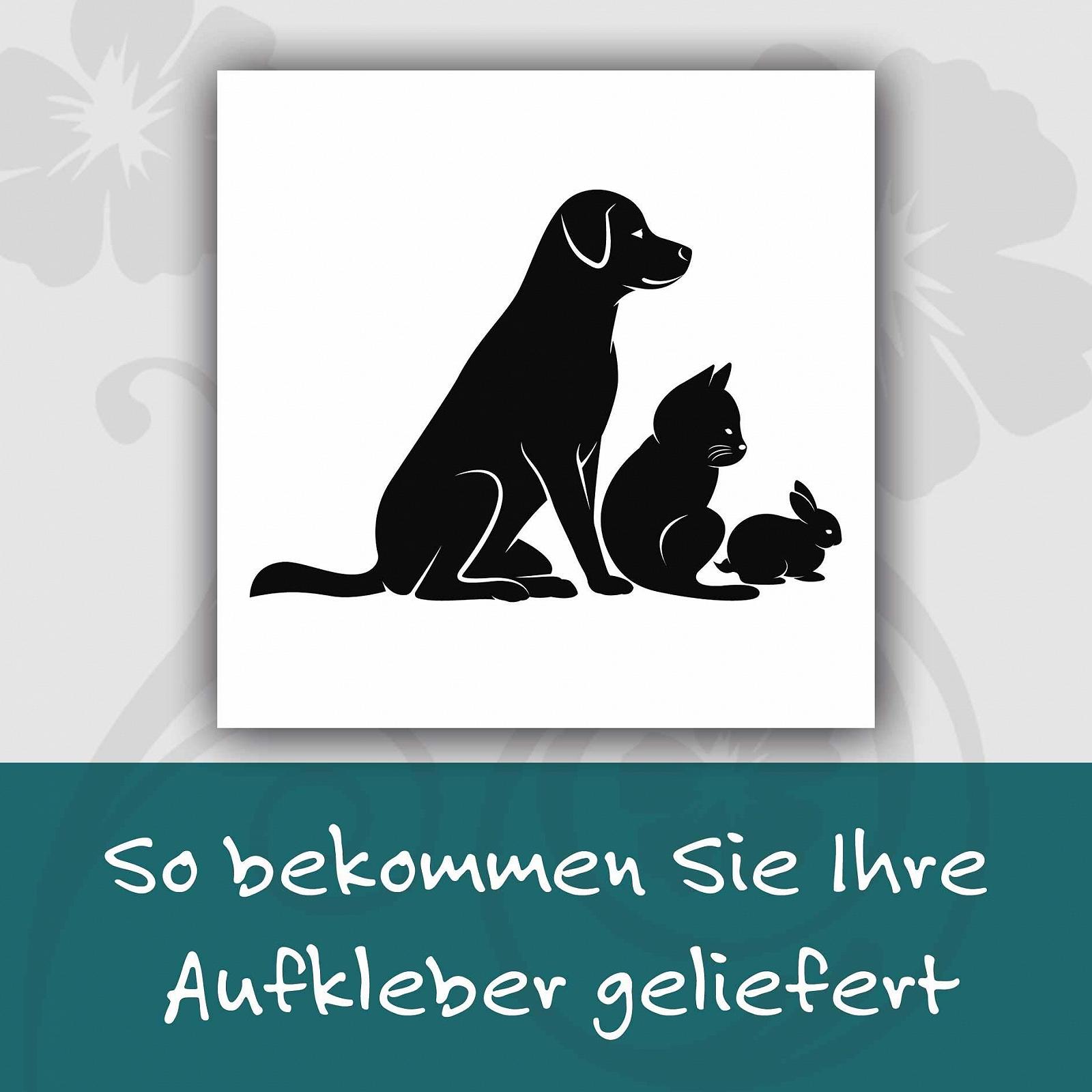 Наклейка на стіну kleb-Drauf Dog, Cat and Rabbit Чорна матова 31 x 45 см, фото №4