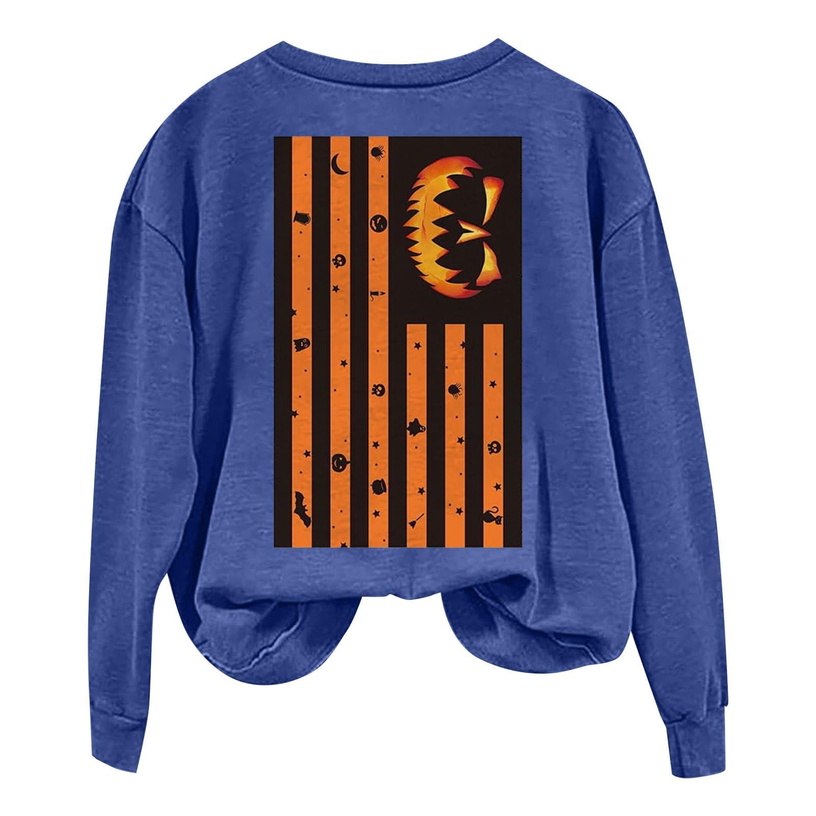 Женские толстовки на Хэллоуин Повседневная легкая толстовка на Хэллоуин с тыквой и флагом, фото №4 Женские толстовки на Хэллоуин Повседневная легкая толстовка на Хэллоуин с тыквой и флагом, фото №4