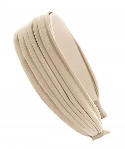 Обруч Axy Широкий Плиссированный HR32D Бежевый, Широкий synthetic.ua - Фото 1
