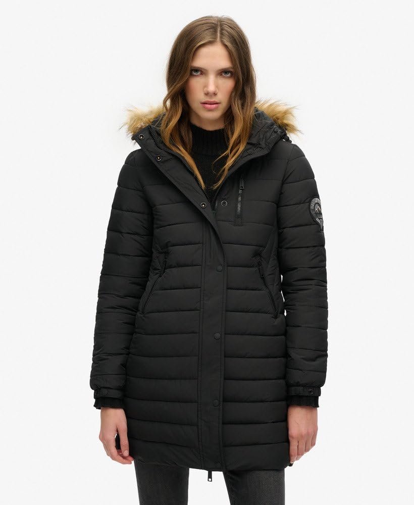 Куртка-пуховик Superdry Fuji женская с капюшоном, средней длины, фото №4