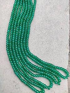 Круглые граненые бусины из натурального зеленого оникса 4-4.5 synthetic.ua - Фото 1