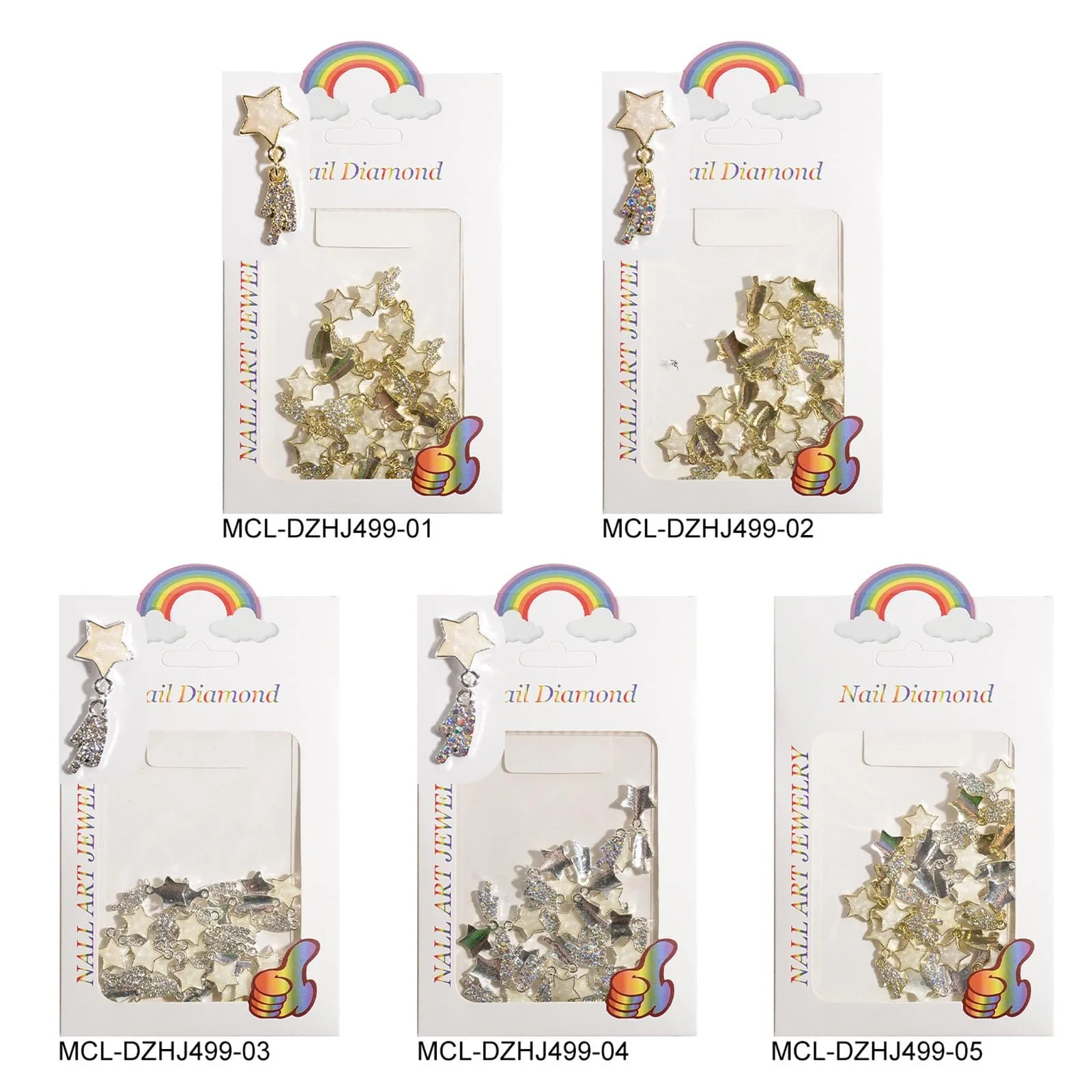 Підвіски для нігтів Зірка, Декор зі стразами, фото №5