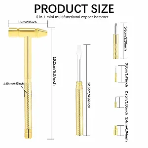 Миниатюрный молоток и набор отверток 6-в-1 для часов золото synthetic.ua - Фото 1