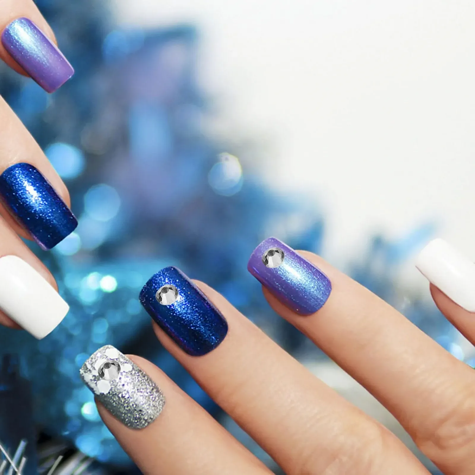 FOMIYES, 1 коробка, плоскі стрази, бісер, 3D півкруглий дизайн, дорогоцінні камені для нігтів, фото №4