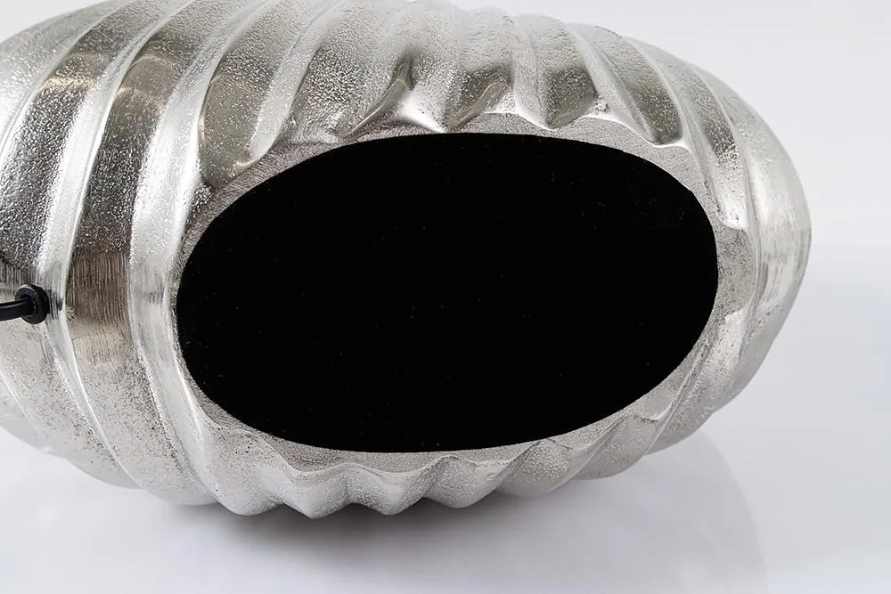 Настольная лампа riess-ambiente Shell морской дизайн 60 см серебристо-черная металлическая тканевый абажур, фото №4