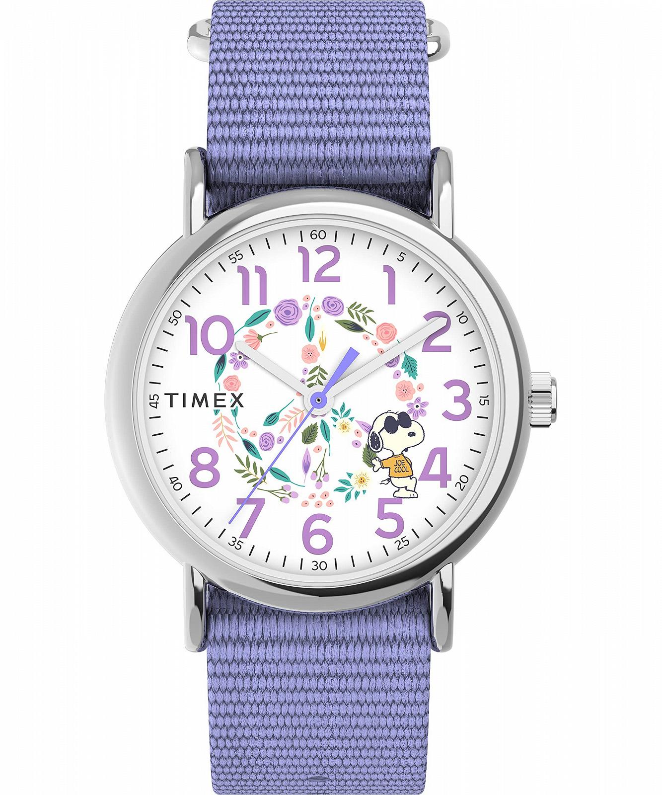 Женские часы Timex Weekender TW2V77900 38 мм с тканевым ремешком, серебристый, браслет, фото №1