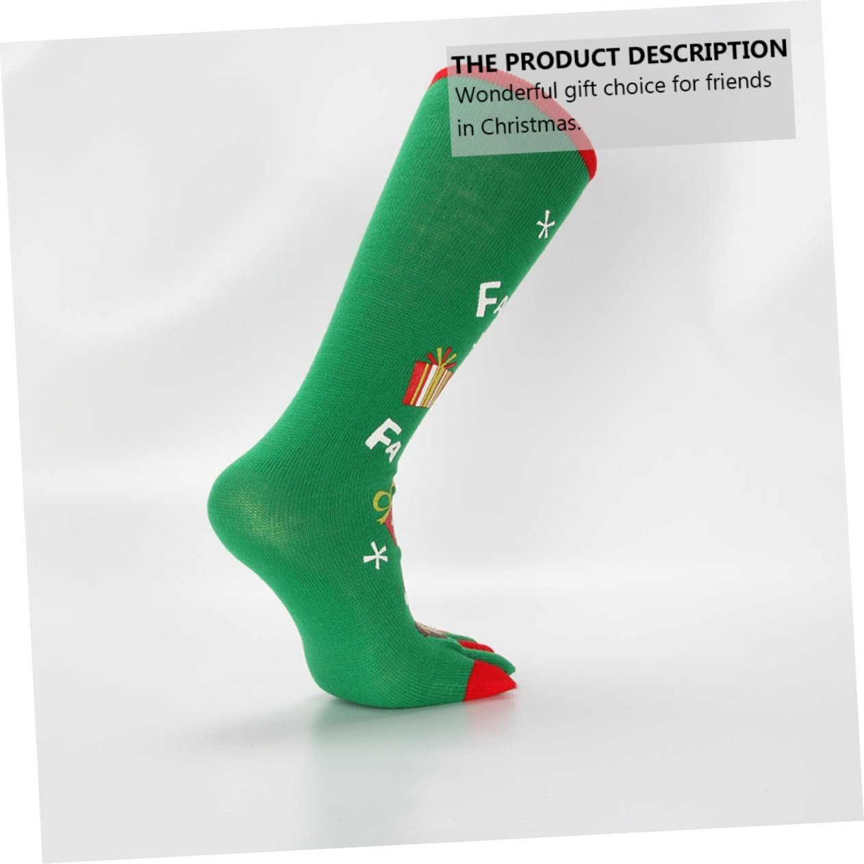 Носки с пальцами Healeved Рождественский пакет, 2 пары, Женские толстые хлопковые носки с рождественскими мультяшными мотивами, теплые дышащие носки для уютных зимних дней, фото №9
