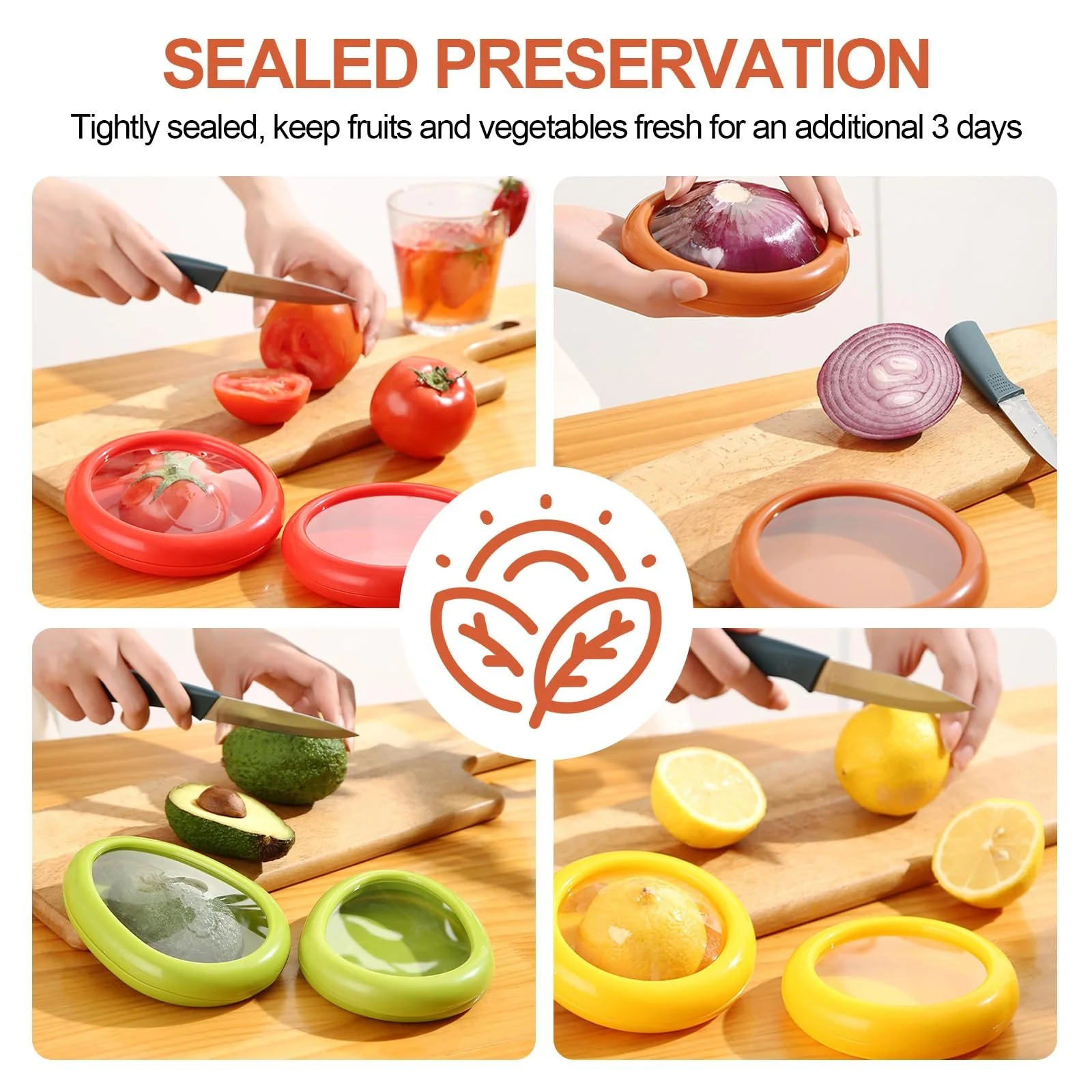 Контейнери для зберігання фруктів та овочів Reusable Silicone Food Container для холодильника Набір 4 шт., фото №4 Контейнери для зберігання фруктів та овочів Reusable Silicone Food Container для холодильника Набір 4 шт., фото №4