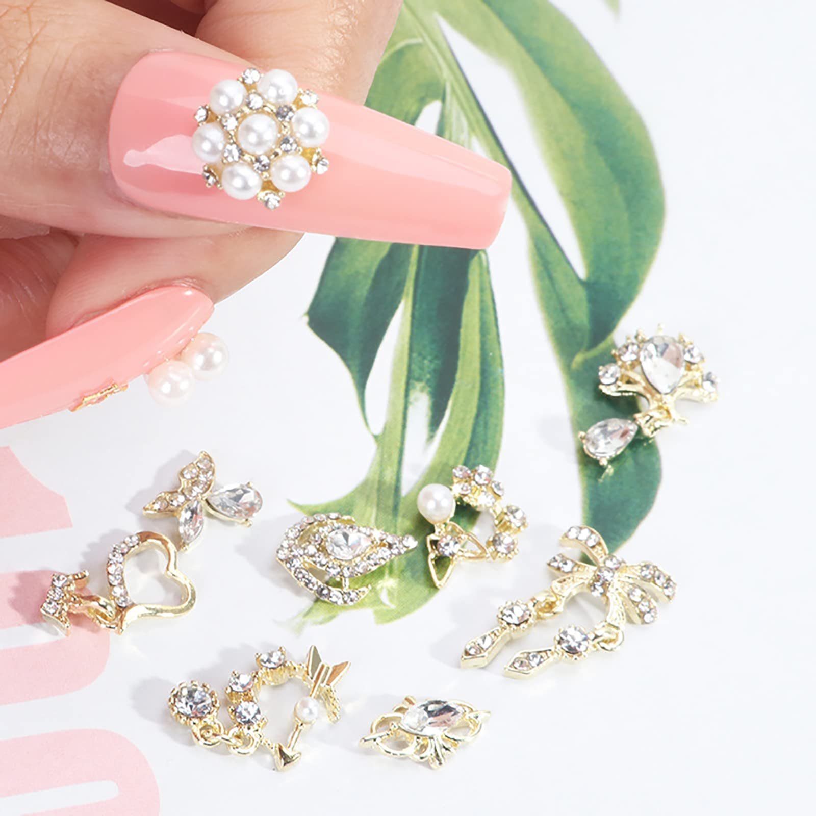 Стрази для нігтів Золото, 100 шт, сплав, мікс форм, фото №3