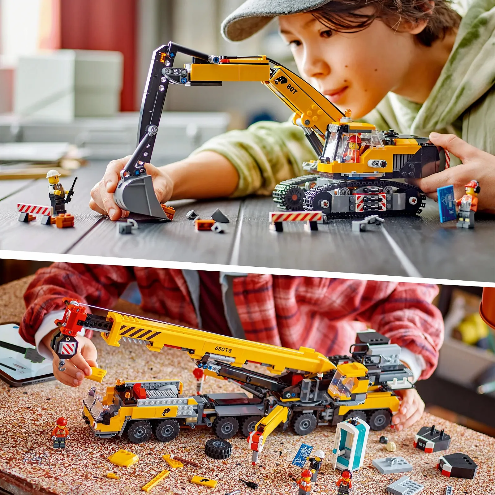 Набор: Кран Lego City Crane & Excavator Construction Site - Мобильный строительный кран (60409) и Гусеничный экскаватор (60420), Набор строительной техники от 9 лет - City News 2024, фото №4