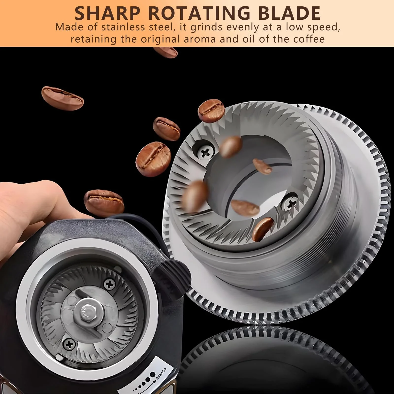 Електрична кавомолка Red з 19 налаштуваннями помелу, регулюванням на одну/дві чашки, дисплеєм температури та таймером, фото №4