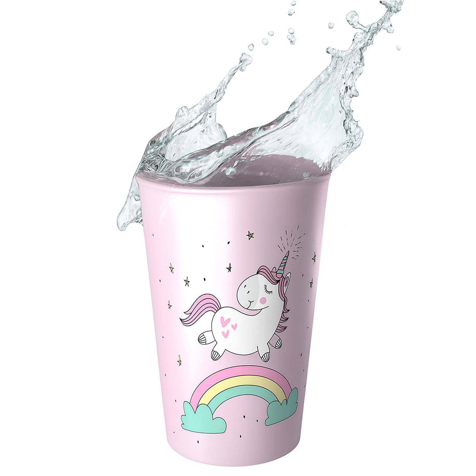 Дитяча чашка Пластикова чашка 250 мл для школи в дитячий садок (Рожевий Єдиноріг), фото №6