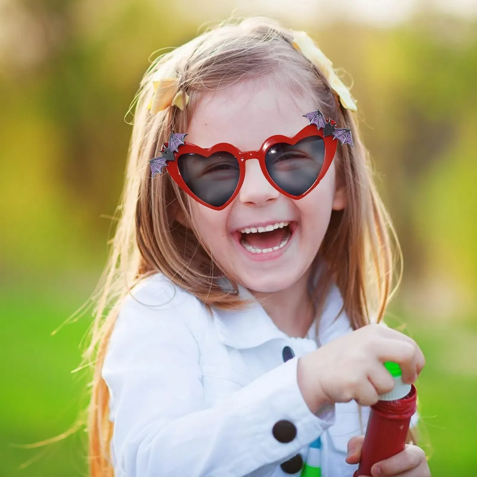 Солнцезащитные очки в форме сердца с летучей мышью, фото №2