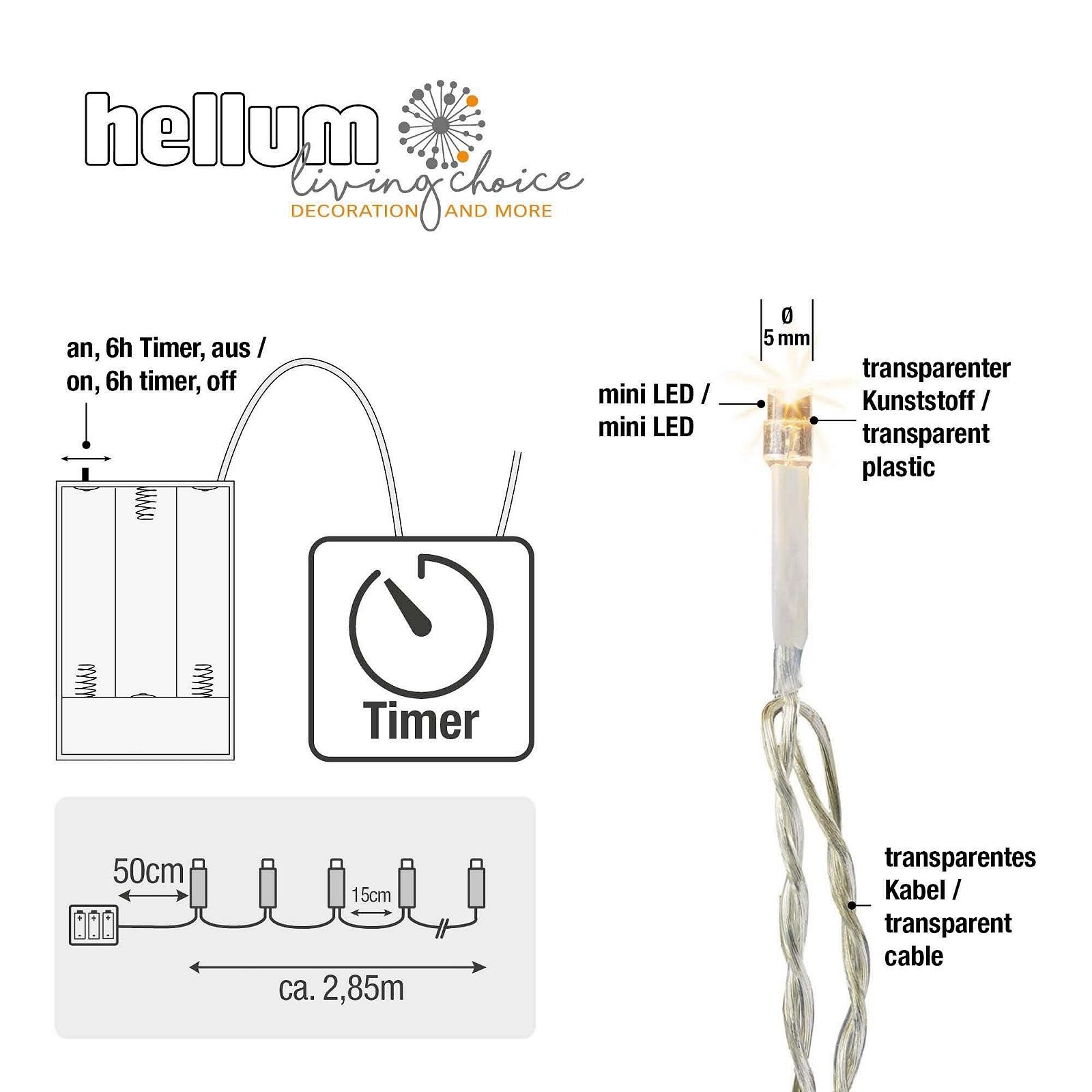 Гірлянда Hellum 20 LED, 2.85 м, теплий білий, прозорий кабель, набір 2 шт., фото №4