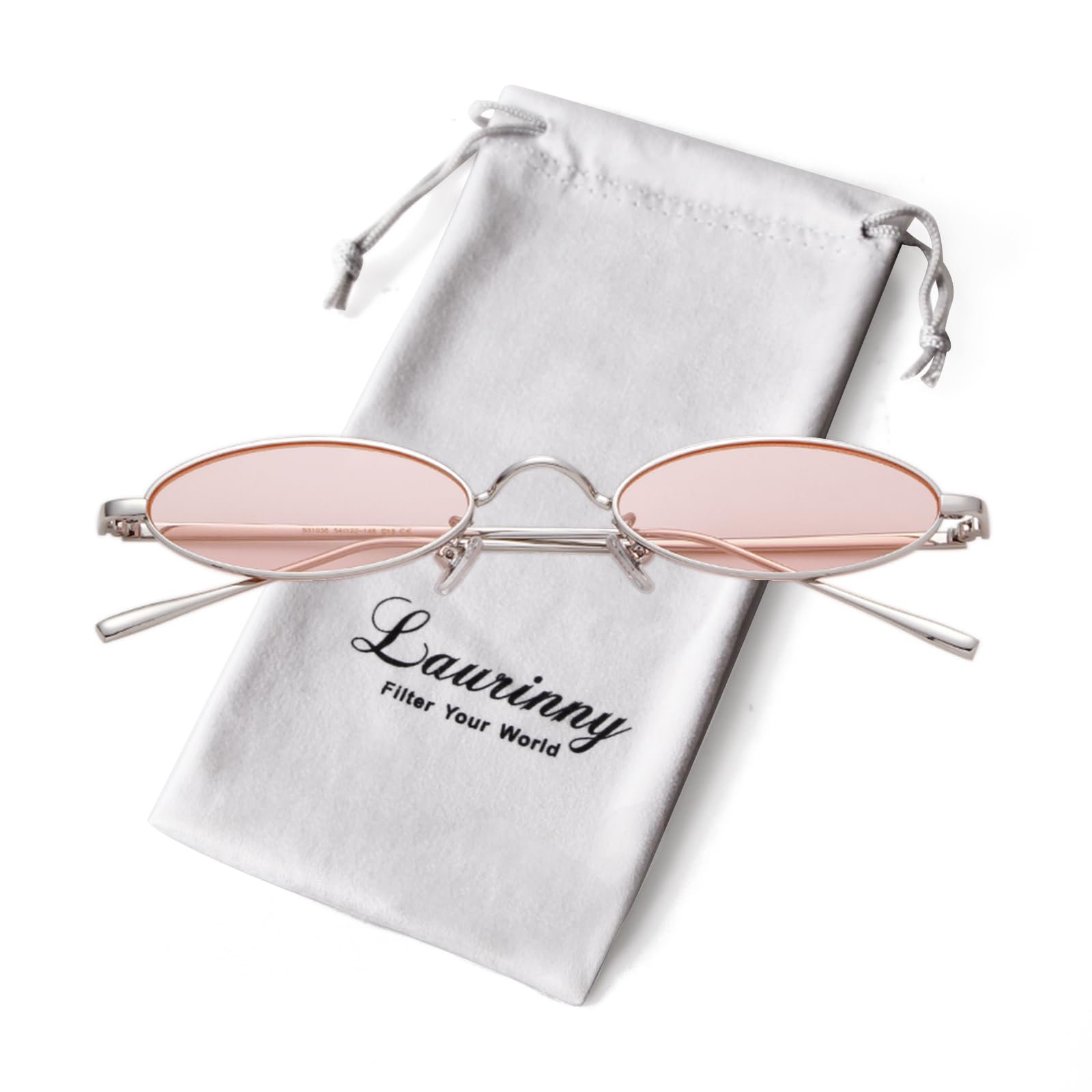 Сонцезахисні окуляри Овальні Laurinny 90s Retro Small Металева оправа, фото №6