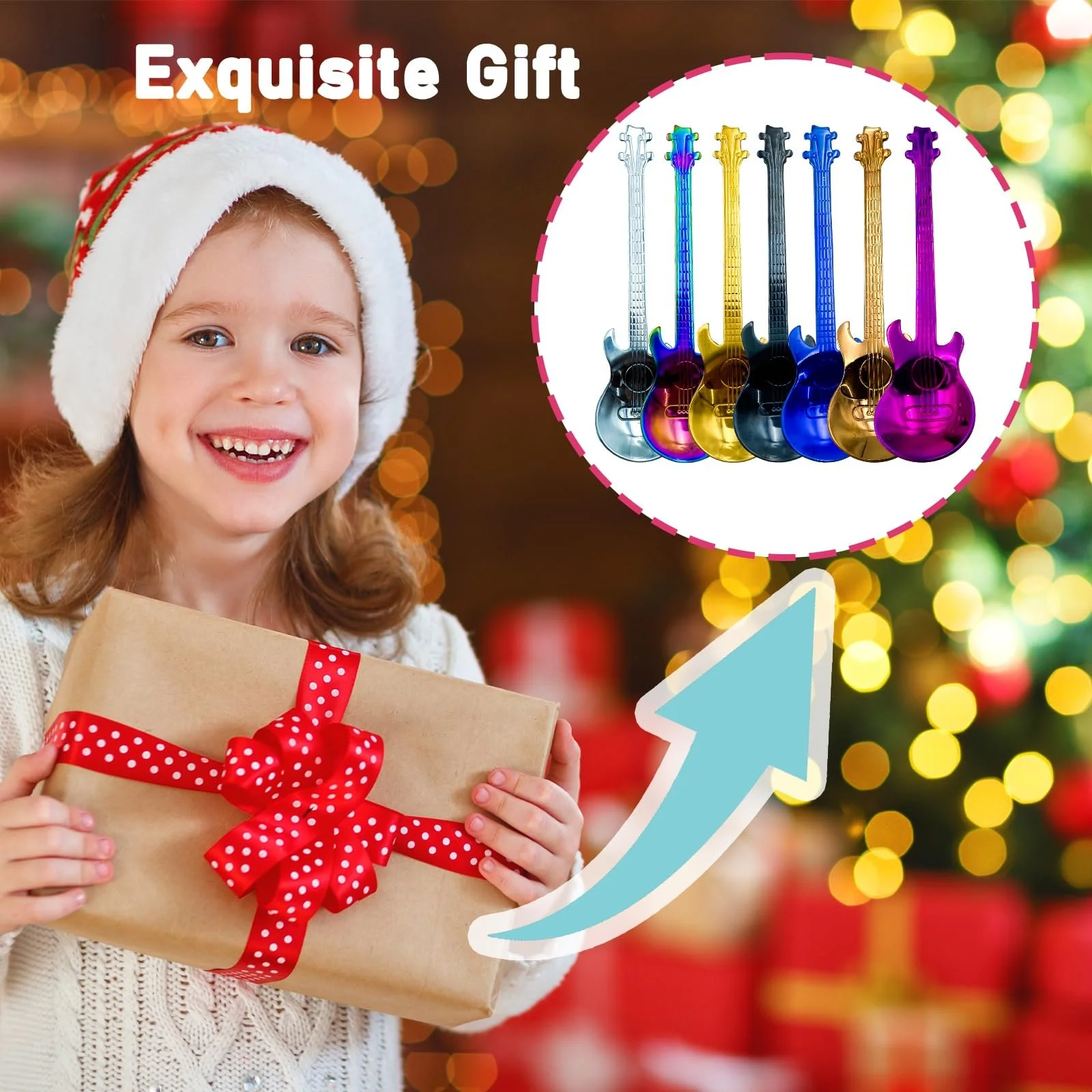 Кавова ложка  Форма гітари з нержавіючої сталі 304, фото №7