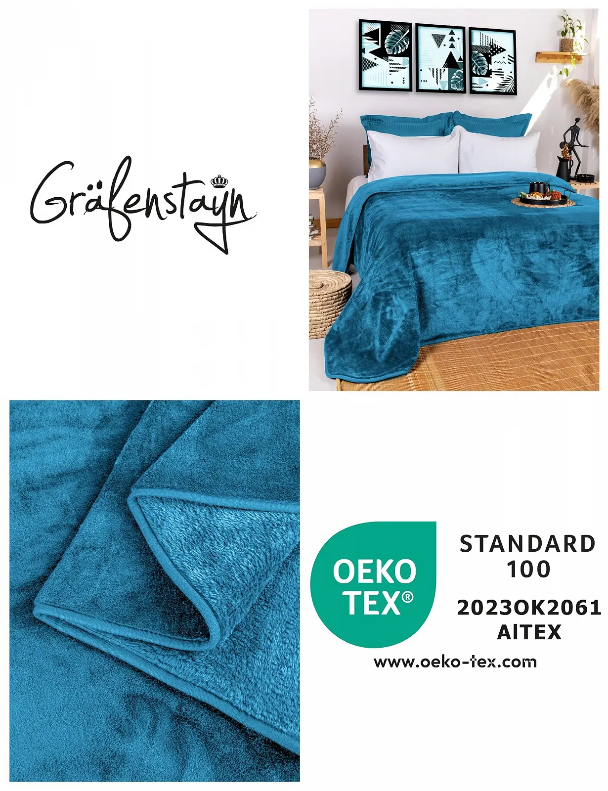 Покривало Gräfenstayn М'яка на дотик як кашемір, фото №7 Покривало Gräfenstayn М'яка на дотик як кашемір, фото №7